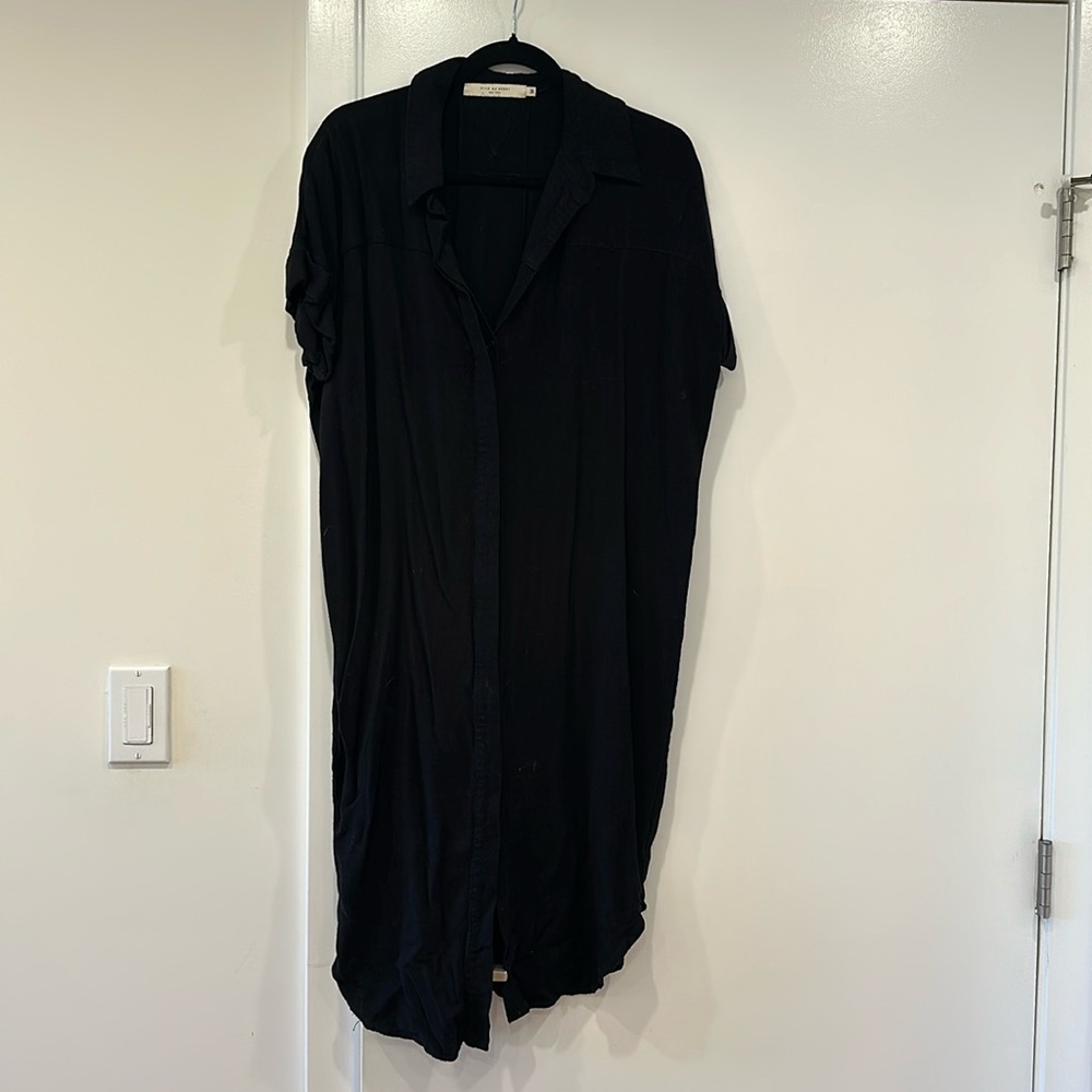 Black Button down dress M